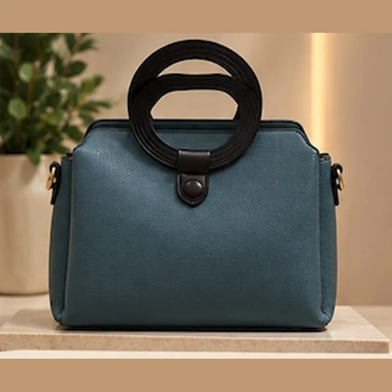 Bolso verde asa redonda