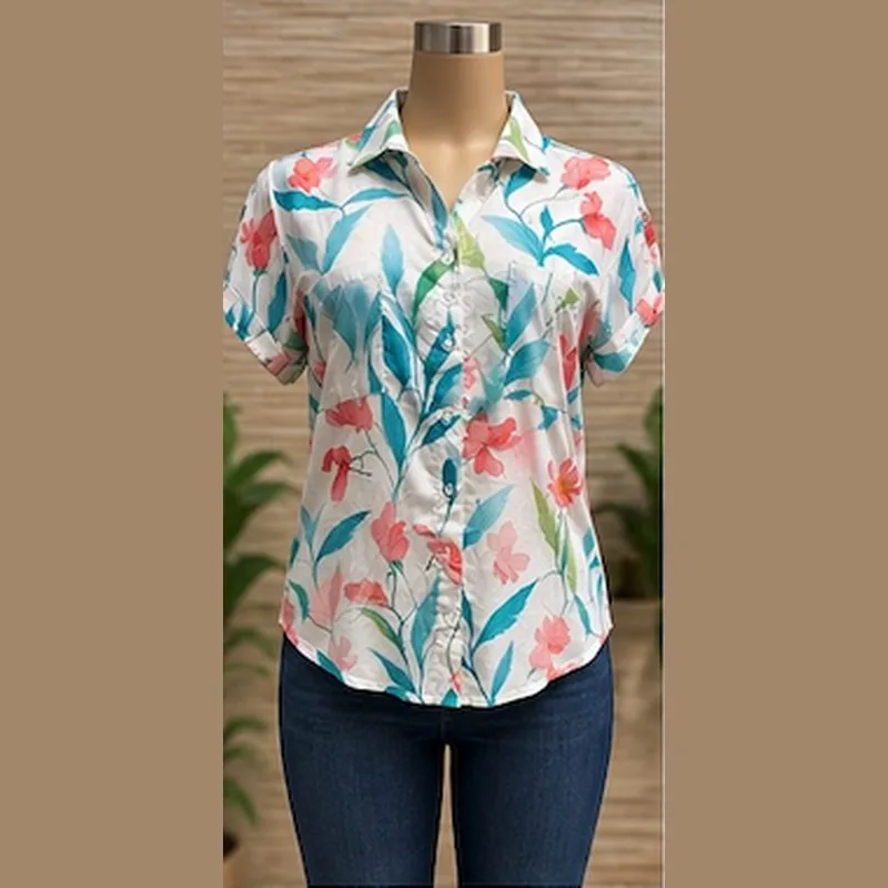 Blusa floral manga corta