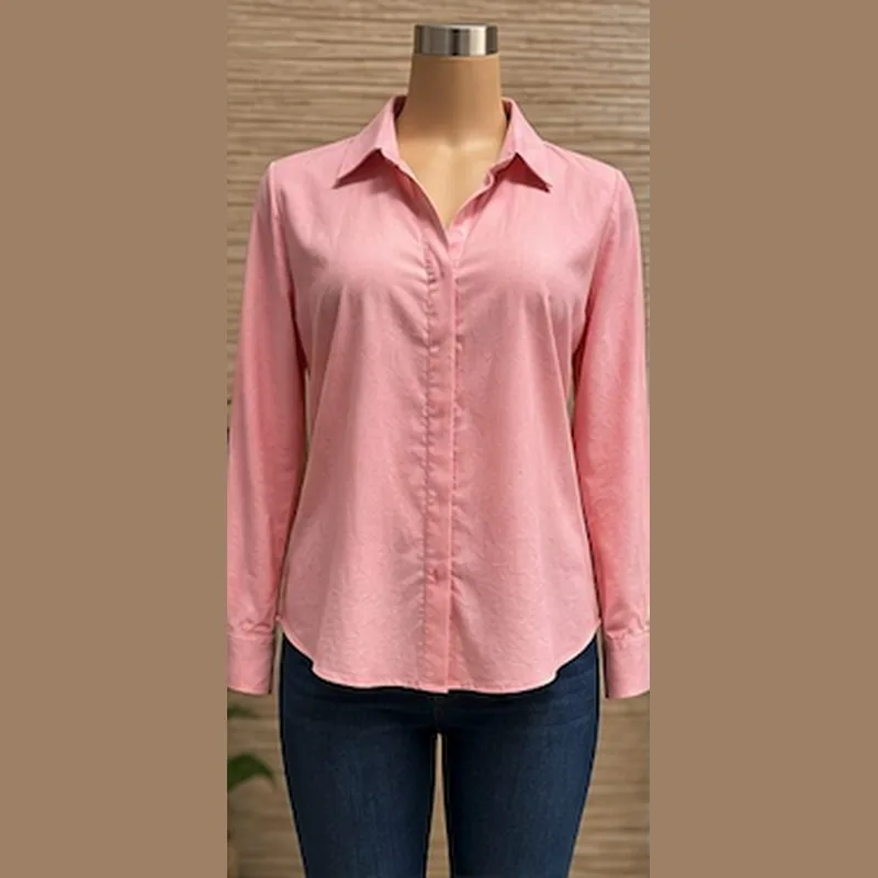 Blusa rosa manga larga