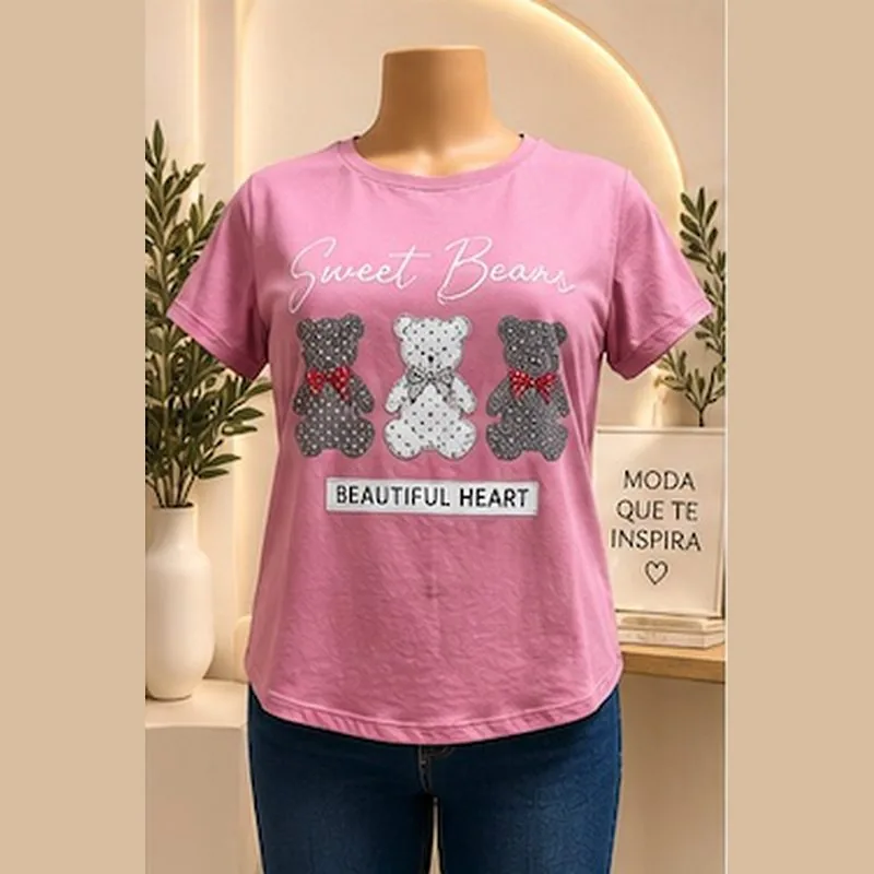 Camiseta rosa Sweet Bears