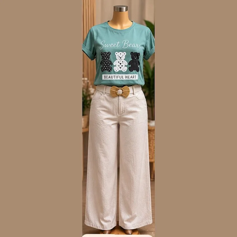 Conjunto camiseta verde y pantalón
