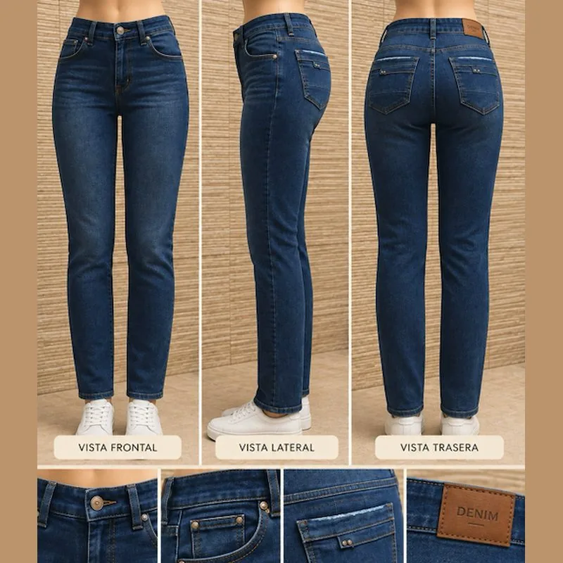 Jeans pierna tipo tubo