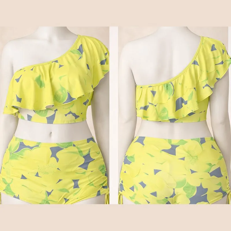 Bikini amarillo con volante