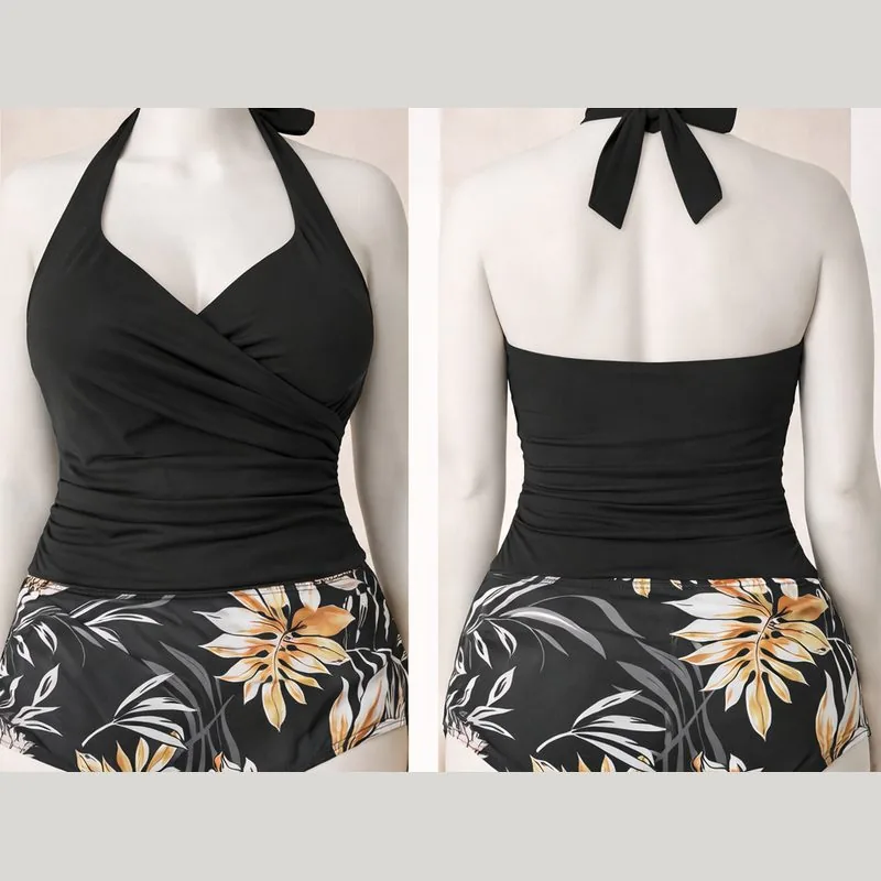 Enterizo negro floral