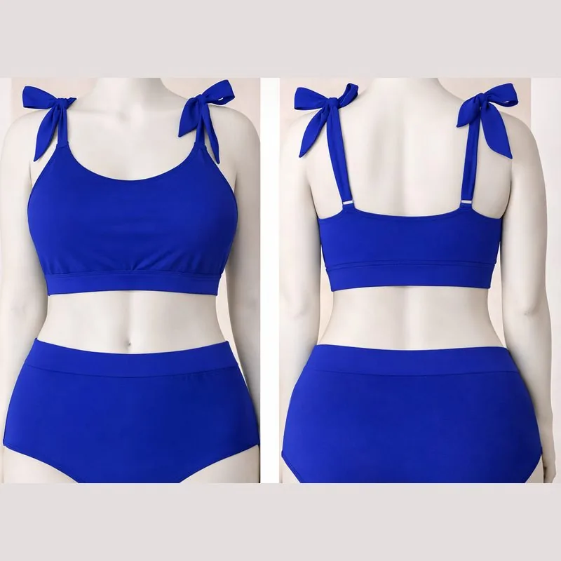Bikini azul rey con lazos