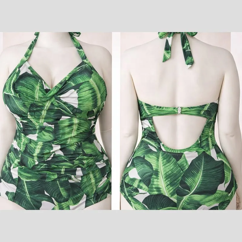 Enterizo hojas tropicales